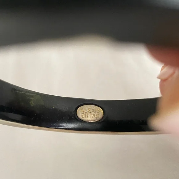 Alexis Bittar Black and Gold Accent Bangle - Picture 3 of 5
